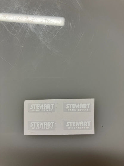 Stewart Trailer farm machinery decals 1:32 scale High quality vinyl pack 4 white sticker set Image 2