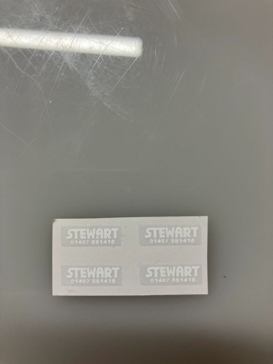 Stewart Trailer farm machinery decals 1:32 scale High quality vinyl pack 4 white sticker set Image 2