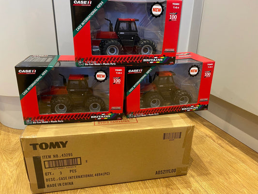 TRADE BOX 43295 3 x Britains CASE IH 4894 Tractor Prestige 100 Years model 1:32 Image