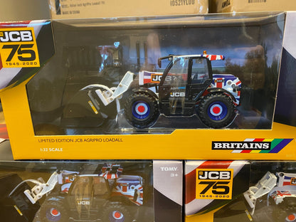 TRADE BOX 43317 3 x Britains JCB Union Jack Loadall 75th Anniversary model 1:32 Image 3