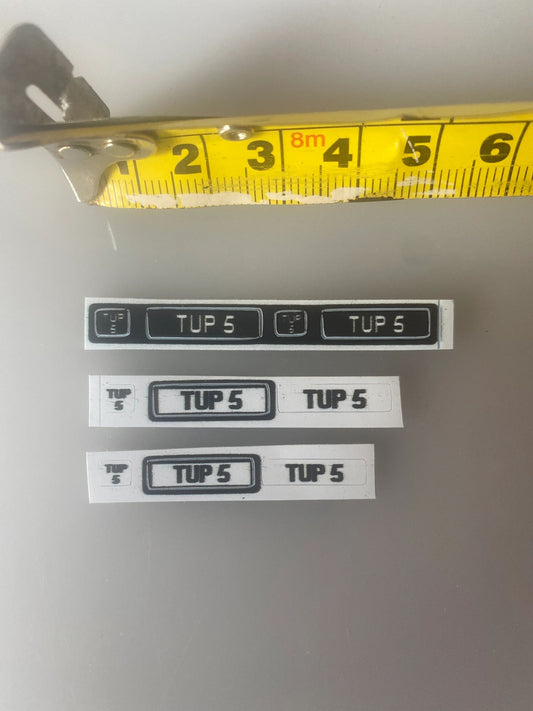 TUP 5 Vintage number plates Professional Pre Cut High quality vinyl decal packs stickers 1:32 scale Image
