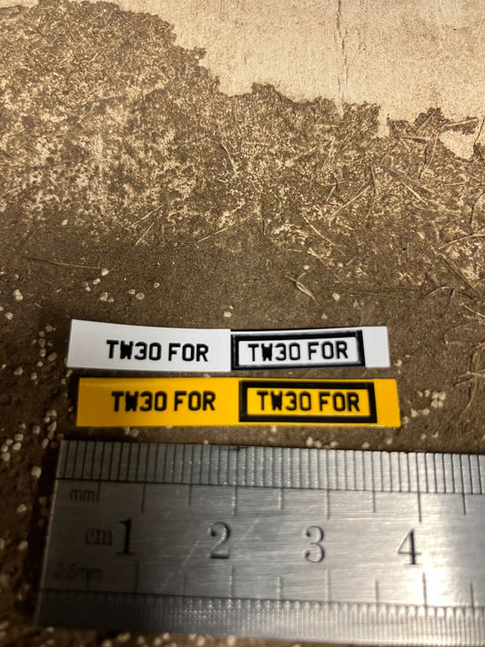 TW30 FOR number plates Professional Pre Cut High quality vinyl decal packs stickers 1:32 scale Image
