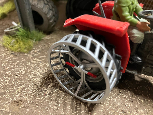 Tractor Cage wheels 37mm pair 1:32 scale fits Britains Massey Ferguson 135 Image