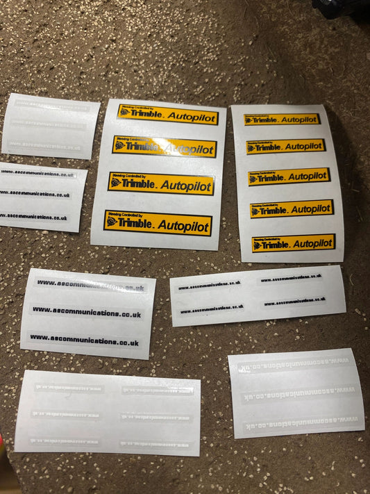 Trimble Autopilot AS Communications High quality vinyl huge pack decals Tractor farm machinery decals 1:32 scale Image