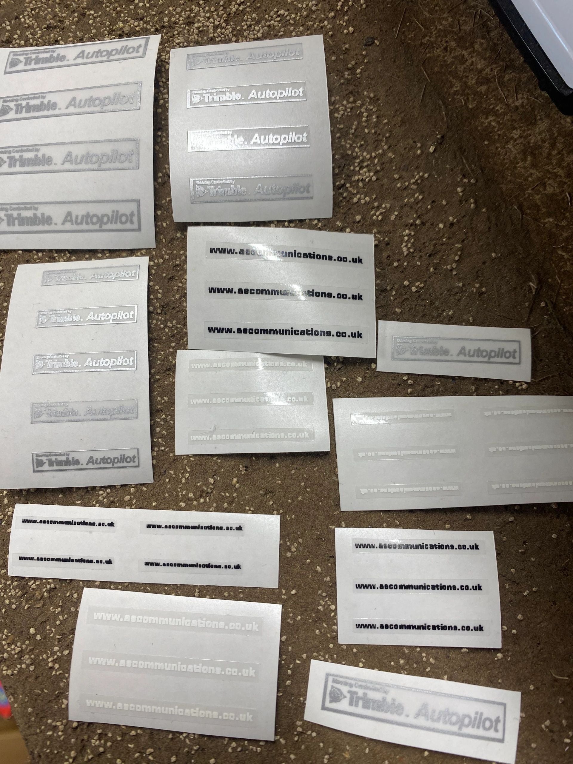 Trimble Autopilot AS Communications white High quality vinyl huge pack decals Tractor farm machinery decals 1:32 scale Image 2