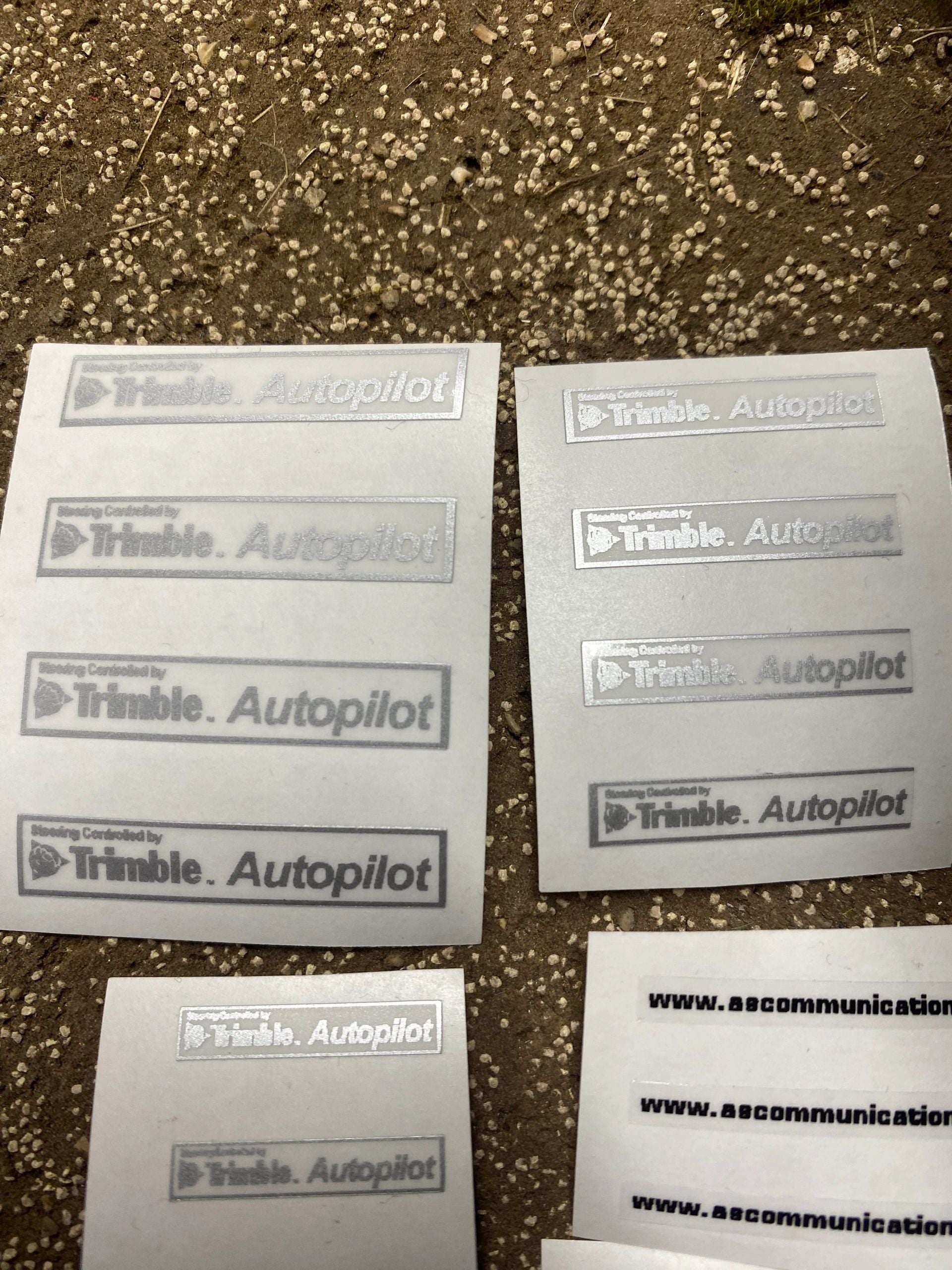Trimble Autopilot AS Communications white High quality vinyl huge pack decals Tractor farm machinery decals 1:32 scale Image 3
