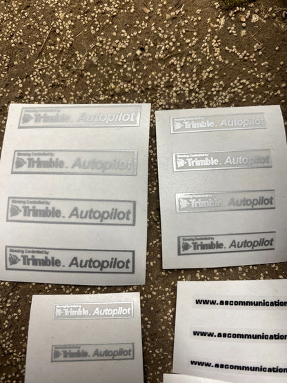 Trimble Autopilot AS Communications white High quality vinyl huge pack decals Tractor farm machinery decals 1:32 scale Image 3