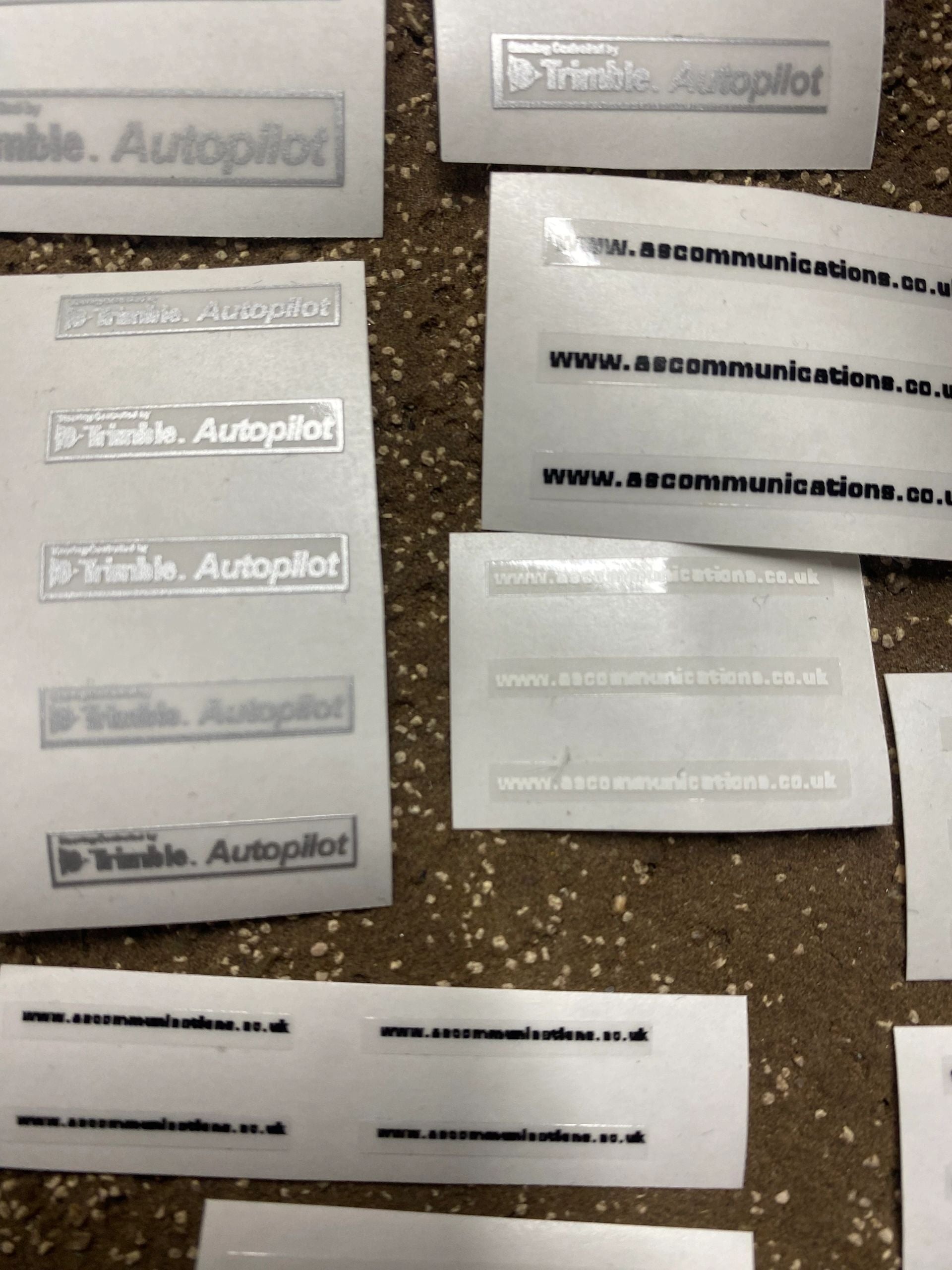 Trimble Autopilot AS Communications white High quality vinyl huge pack decals Tractor farm machinery decals 1:32 scale Image 4