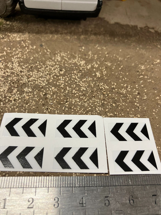 Warning Black white chevron construction Farm Machinery trucks Professional Pre Cut High quality vinyl decal packs stickers 1:32 scale Image 2