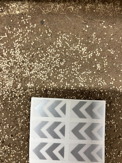 Warning Silver chevron construction Farm Machinery trucks Professional Pre Cut High quality vinyl decal packs stickers 1:32 scale Image 3