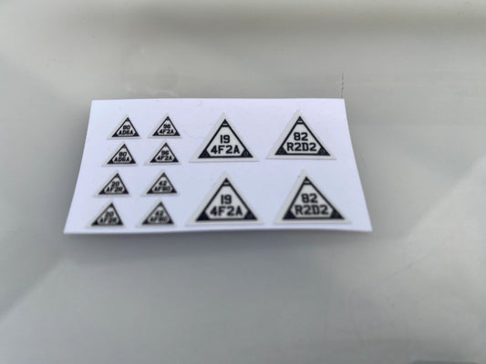 Warning decals Farm Machinery Trucks Professional Pre Cut High quality vinyl decal packs x 12 stickers 1:32 scale Image