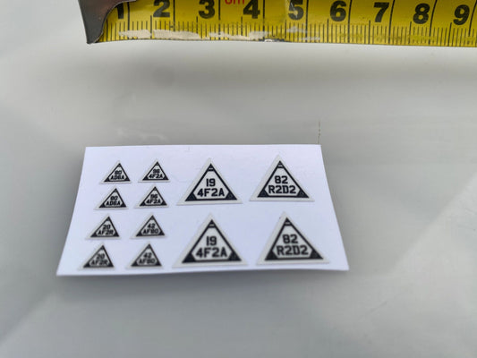 Warning decals Farm Machinery Trucks Professional Pre Cut High quality vinyl decal packs x 12 stickers 1:32 scale Image 2