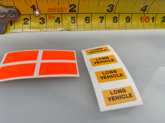 Warning long vehicle decals Farm Machinery Professional Pre Cut High quality vinyl decal packs x 8 stickers 1:32 scale Truck Image