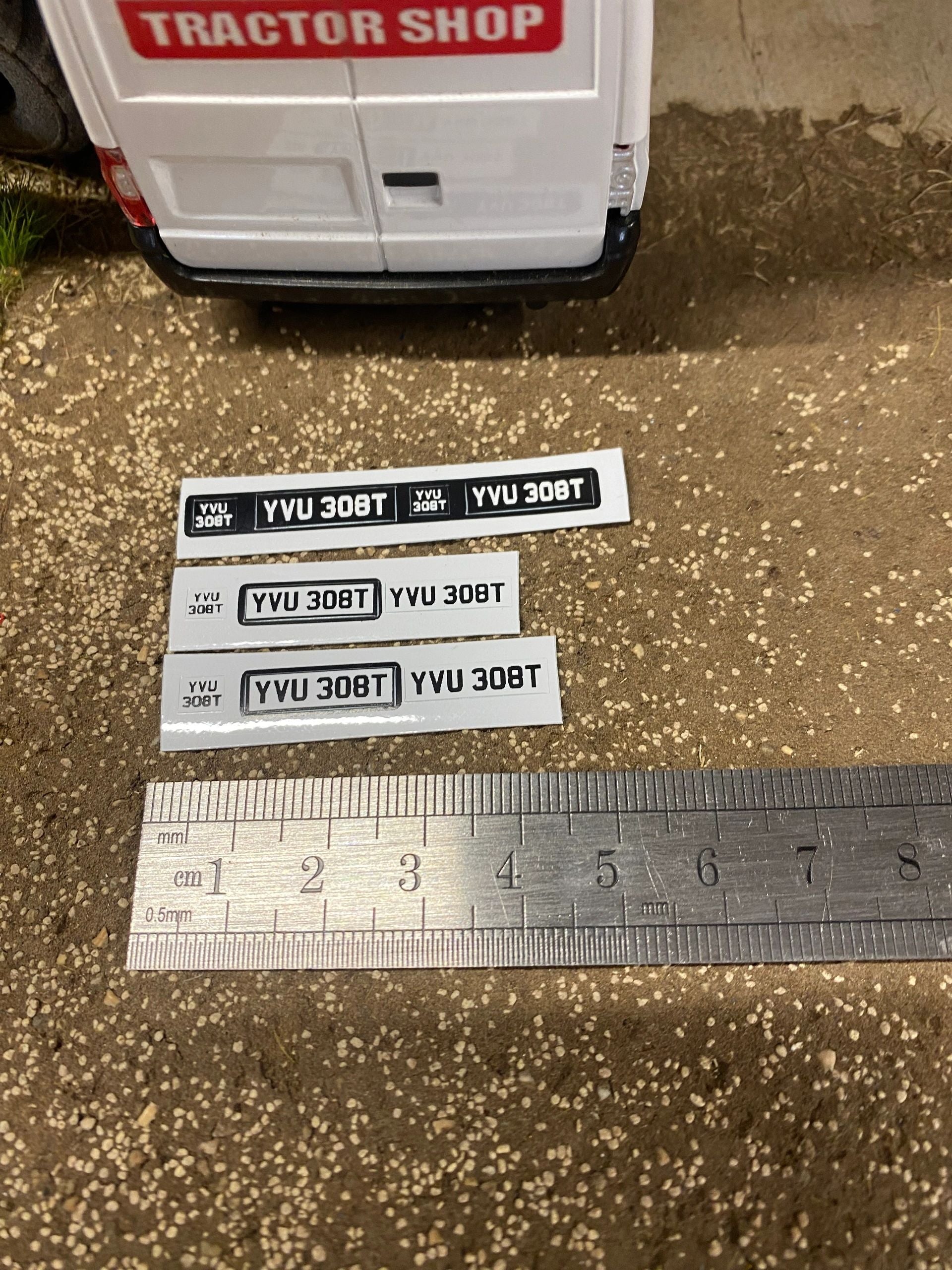 YVV 308T Old style vintage Pre cut Professional High quality vinyl number plates Tractor trailer farm machinery decals 1:32 scale Image 4