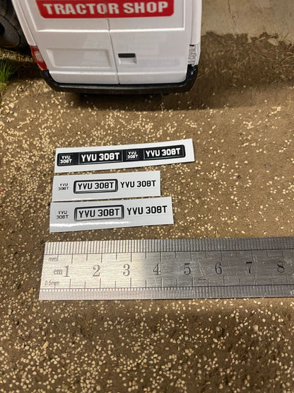 YVV 308T Old style vintage Pre cut Professional High quality vinyl number plates Tractor trailer farm machinery decals 1:32 scale Image 4
