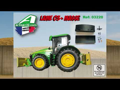 Front Blade & Rear Sledgehammer Scraper kit with lights Artisan32 Silage kit farm machinery 1:32 scale 03220