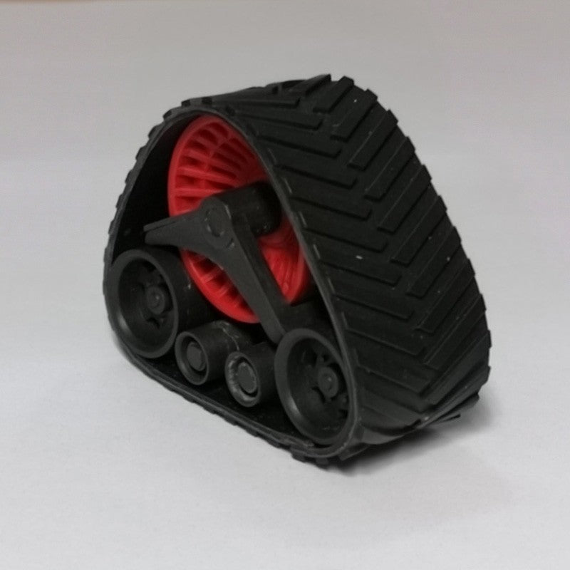 01315-R Set of 2 x RED wheeled Tracks Tractor or Combine wheels Undercarriage Artisan32 farm machinery 1:32 scale