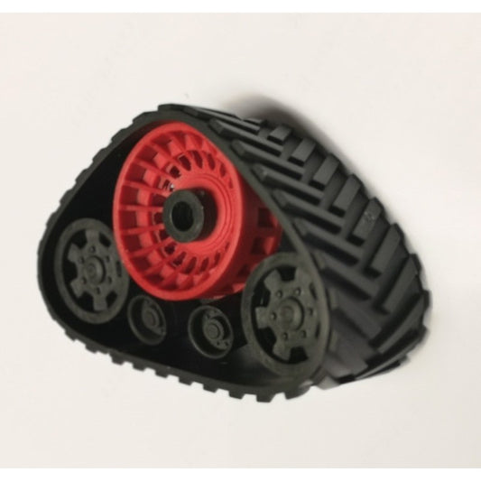 01314-R Set of 2 x RED wheeled Tracks Tractor or Combine wheels Undercarriage Artisan32 farm machinery 1:32 scale