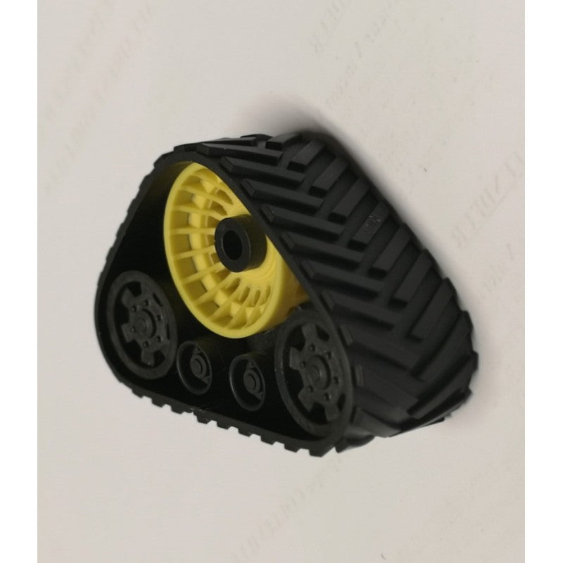 01314-J Set of 2 x Yellow wheeled Tracks Tractor or Combine wheels Undercarriage Artisan32 farm machinery 1:32 scale