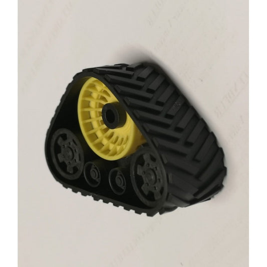 01314-J Set of 2 x Yellow wheeled Tracks Tractor or Combine wheels Undercarriage Artisan32 farm machinery 1:32 scale